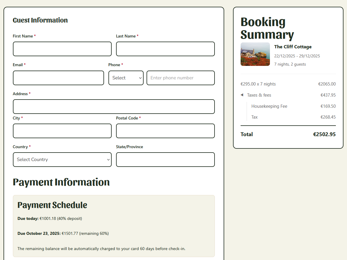 Custom checkout flow