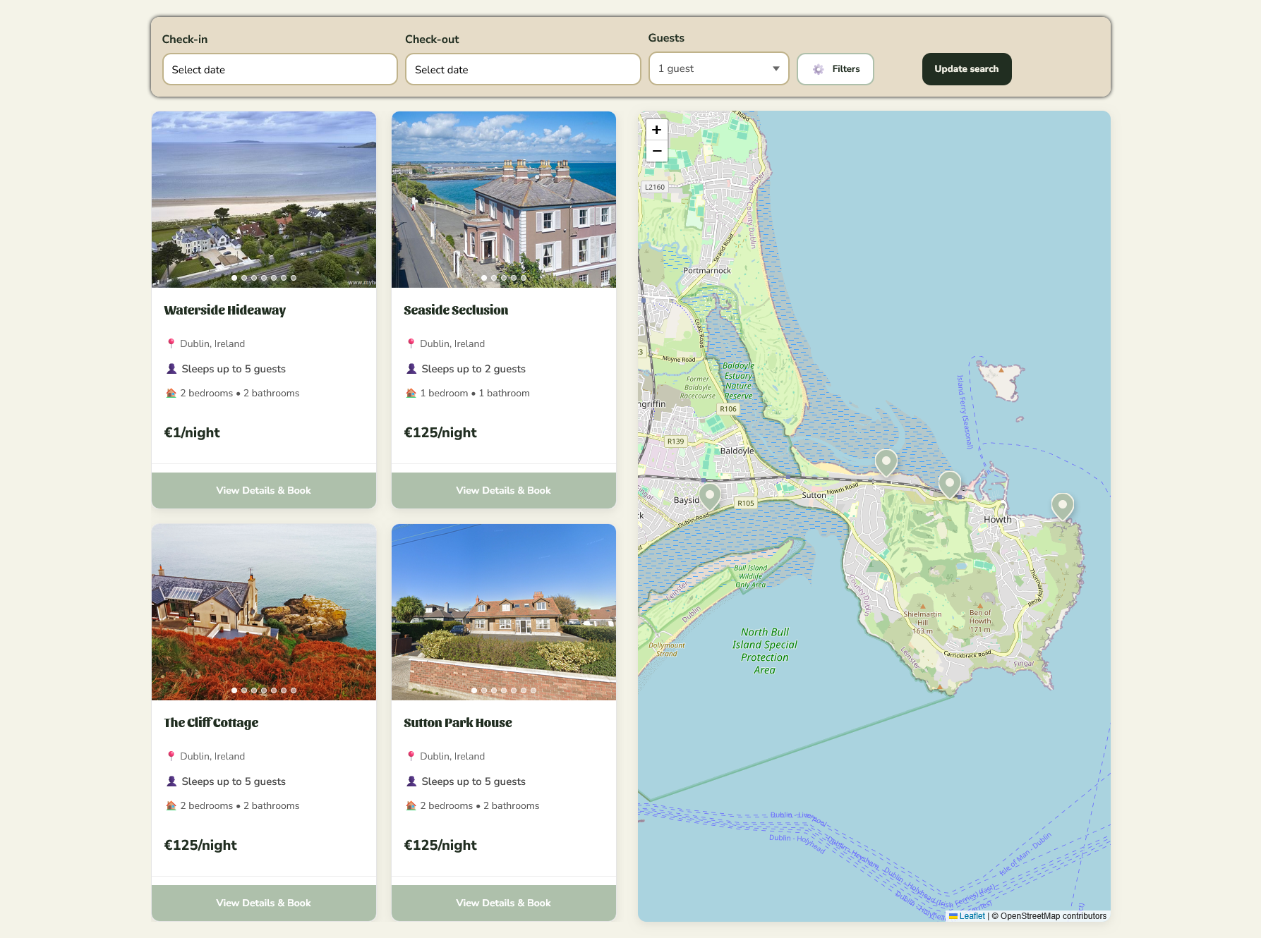 Map-based property search