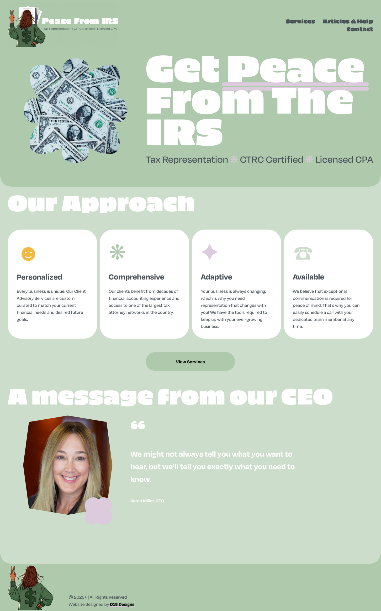 Peace From IRS homepage